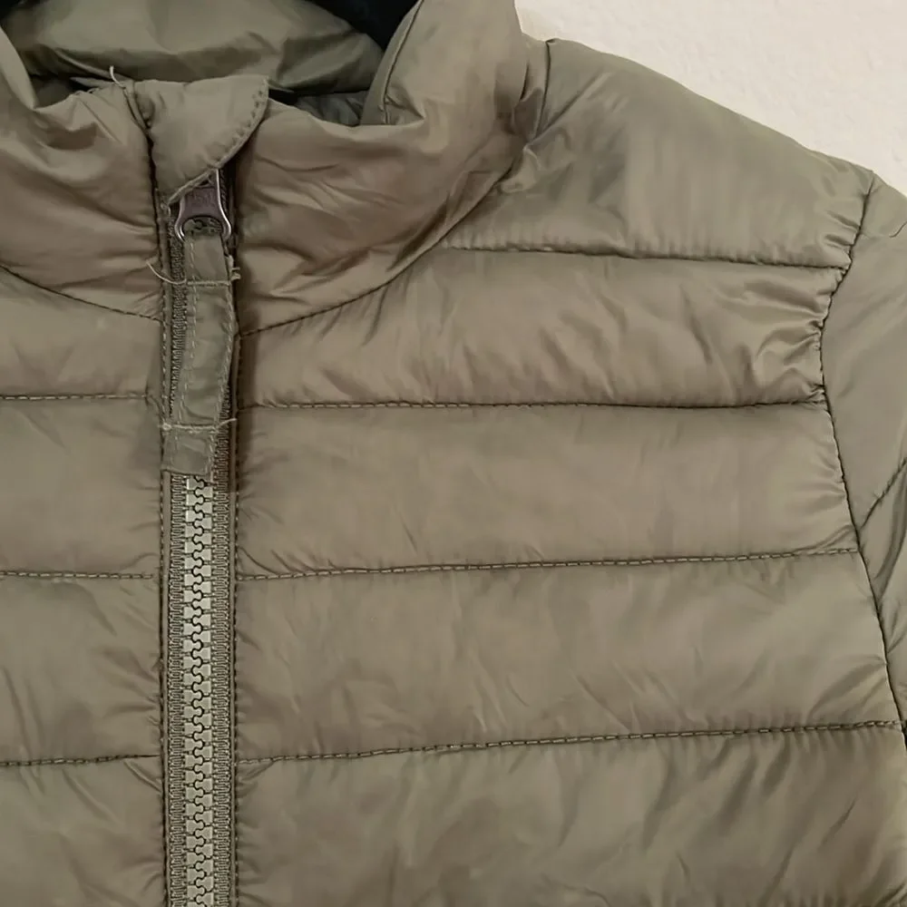 Lands End Kids Olive Green Puffer Winter windbreaker Jacket Youth Small/ 8
